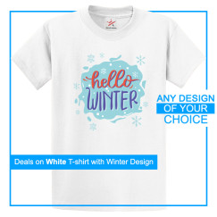 Personalised White Tee With Your Own Winter Design Print On Front